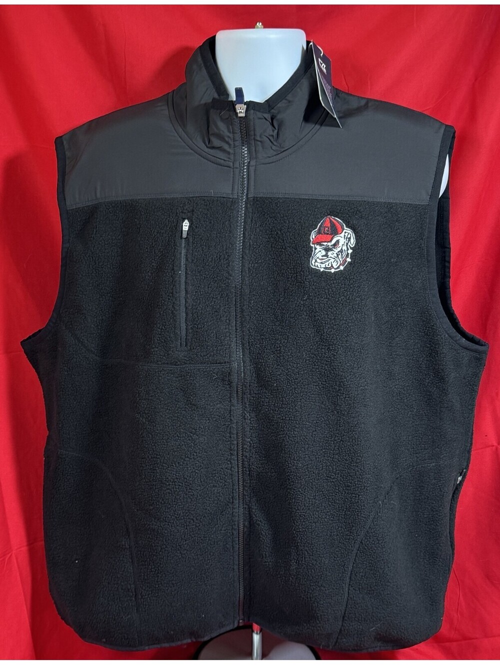 Georgia Bulldogs Cutter & Buck Cascade Epic Comfort Full Zip Vest Mens XL NWT